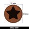 Star Curved Points Round Iron-On Engraved Faux Leather Patch Applique - 2.5"